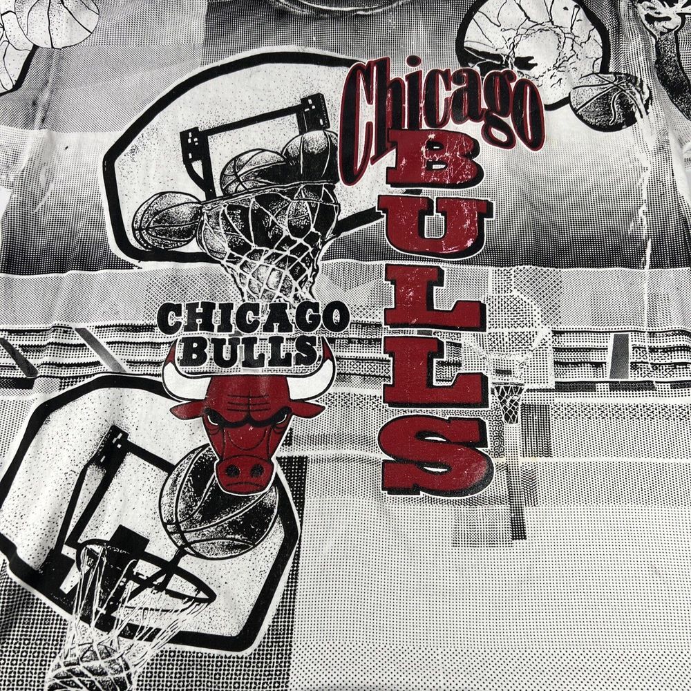 Vintage Chicago Bulls All Over Print Activewear Tag Shirt XL Made In USA - Picture 2 of 10